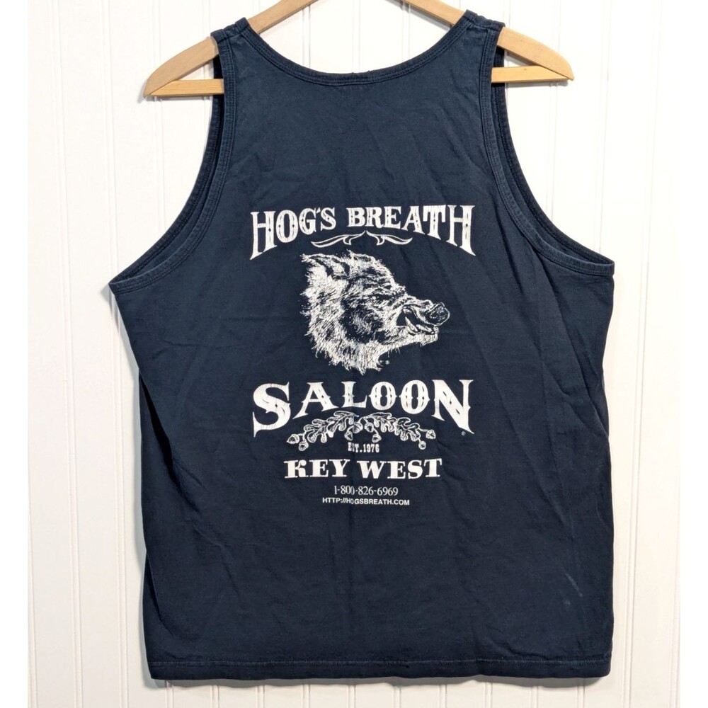 Hogs Breath Saloon Black Sleeveless Tank Top Key West Florida Biker Bar Men’s L